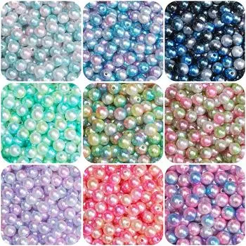 Круглые искусственные бусины из АБС-пластика для самостоятельного изготовления ювелирных изделий, домашнего декора, искусственный жемчуг для наполнения ваз 10 6mm 100pcs