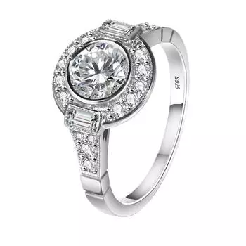 Круглые изысканные романтические обручальные кольца для влюбленных женщин, простые модные ювелирные изделия из стерлингового серебра 925 пробы с камнями кубического циркония 6 белый