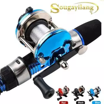 Круглые катушки для зимней рыбалки, леска, катушка для зимней рыбалки, инструменты для зимней рыбалки на открытом воздухе, снасти для зимней рыбалки чёрный