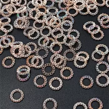 Круглые Кольца DIY Ювелирные Аксессуары Крем Клей Модный Материал Чехол Для Мобильного Телефона Имитация Жемчуга Чашка Воды Выдолбленная Нашивка ABS 100 шт. Декоративные AB Color белый