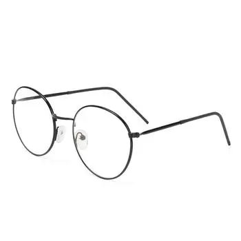 Круглые компьютерные очки защитные ультралегкие оправы анти-синий свет очки металлические очки Black