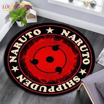 Круглые коврики с рисунком Наруто, геометрические противоскользящие напольные коврики для гостиной, декор для комнаты, домашние коврики, коврик для игр в стиле Наруто, детский коврик 60cm