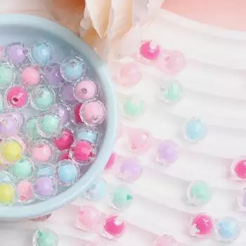 Круглые креативные аксессуары для рукоделия DIY Изготовление ювелирных изделий 150/100 шт. прозрачное ожерелье ярких цветов браслет сэндвич-акрил 8/10 мм свободные бусины кулон 8mm 150Pcs разноцветный