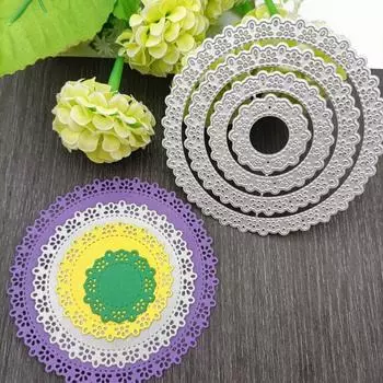 Круглые кружевные карты, кривые границы, металлические режущие штампы для DIY, скрапбукинга, бумажные карты, тисненые декоративные ремесленные высечки