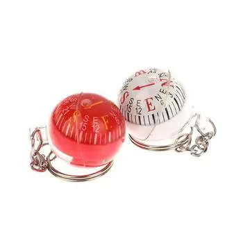 Круглые маленькие мини-компасы для выживания на открытом воздухе, для кемпинга, пешего туризма, путешествий, точный циферблат, брелок для ключей Edc Ball красный