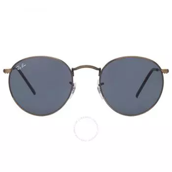 Круглые металлические антикварные синие мужские солнцезащитные очки Ray Ban RB3447 9230R5 50