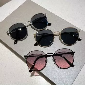 Круглые металлические классические солнцезащитные очки, женские круглые пляжные очки, мужские уличные трендовые маленькие овальные модные очки для очков, женские очки UV400