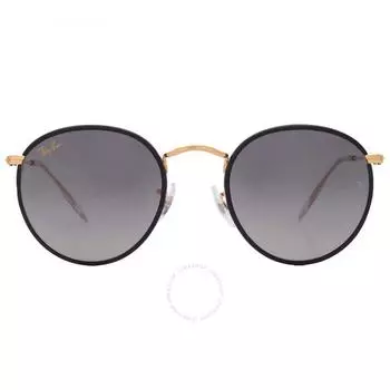 Круглые металлические полноцветные мужские солнцезащитные очки Ray Ban Legend серого цвета с градиентом RB3447JM 919671 50