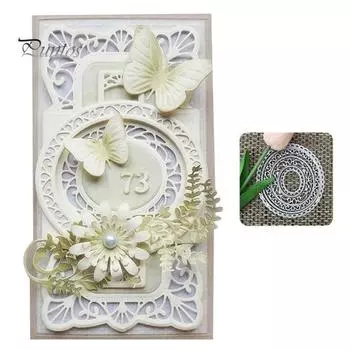 Круглые металлические штампы для резки DIY Скрапбукинг тиснение бумажные карты трафарет серебряный