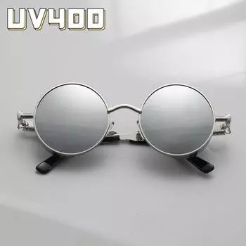 Круглые металлические солнцезащитные очки в стиле стимпанк, женские модные очки, брендовые дизайнерские очки в стиле ретро, винтажные очки UV4