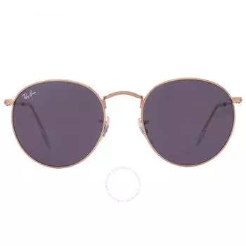 Круглые металлические темно-серые солнцезащитные очки унисекс Ray Ban RB3447 9202B1 53