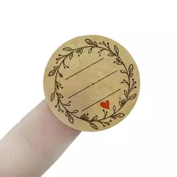 Круглые наклейки для банок 500 шт. Самоклеящиеся наклейки с венком Этикетки ручной работы