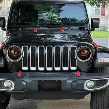 Круглые наклейки на фары, наклейки на фары со звериными стереоглазами, светоотражающие, водостойкие, забавные, 3D стереоглаза, фары для кузова автомобиля чёрный