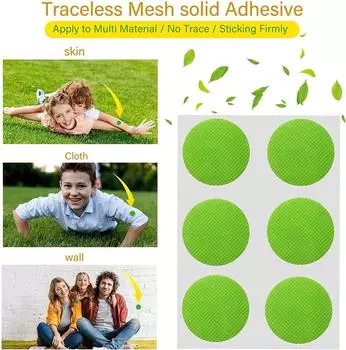 Круглые наклейки от комаров Натуральные наклейки от комаров без ДЭТА Наклейки от комаров One Size зелёный