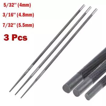 Круглые напильники для цепной пилы для самостоятельной заточки цепи, набор из 3 шт. для заточки 40, 48, 55 мм 4.8mm