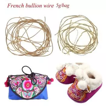 Круглые нашивки, золотые индийские нитки, швейные принадлежности, французская проволока Bullion 6