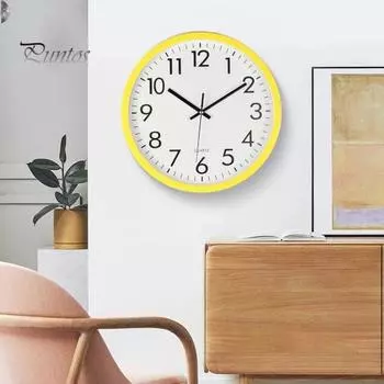 Круглые настенные часы Простой дизайн Точные легко читаемые бесшумные нетикающие современные декоративные часы на батарейках белый