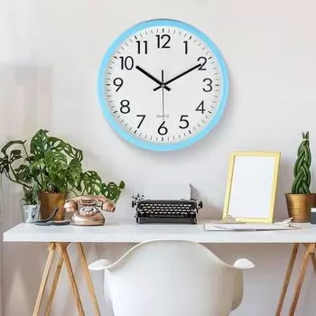 Круглые настенные часы Простой дизайн Точные легко читаемые Бесшумные нетикающие Работающие от батареек Современные декоративные белый