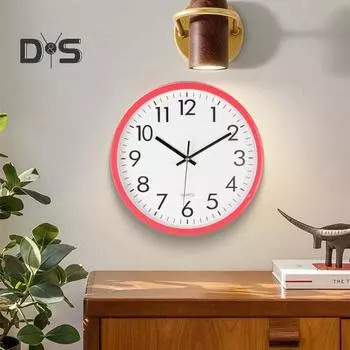 Круглые настенные часы Простой дизайн Точные легко читаемые бесшумные нетикающие современные декоративные часы на батарейках жёлтый