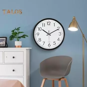 Круглые настенные часы Простой дизайн Точные легко читаемые бесшумные нетикающие современные декоративные часы на батарейках белый