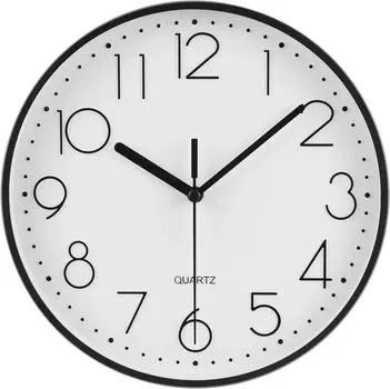 Круглые настенные часы, современные бесшумные 8-дюймовые настенные часы, кварцевый механизм с питанием от батареи, украшение дома, школы, спальни, офиса 8 inch