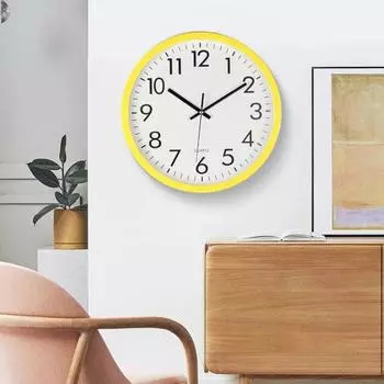 Круглые настенные часы Yousheng, простой дизайн, точные, легко читаемые, бесшумные, не тикающие, работающие от батареек, современные декоративные часы белый