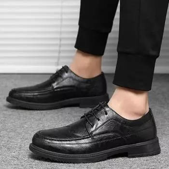 Круглые носки, мужские деловые кожаные повседневные мужские формальные туфли, легитимные 39, элегантный и классический стиль, офис, новый 38