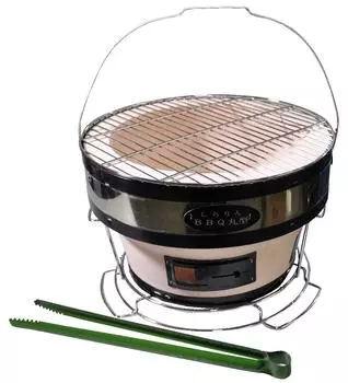 Круглые ножницы Shichirin BBQ Diatomaceous Earth Fire, набор сеток, диаметр 28 x высота 16 см бежевый