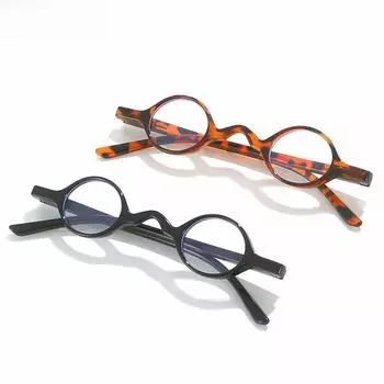 Круглые очки для чтения в стиле ретро с защитой от синего света и пружинными шарнирами +250 degrees