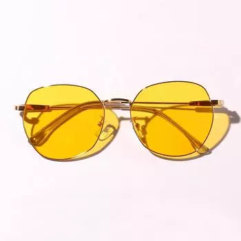 Круглые очки мужские конфетного цвета красные литературные солнцезащитные очки женские металлические большие солнцезащитные очки с большим лицом поставка