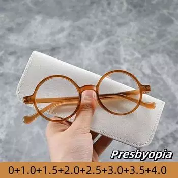 Круглые оправы для мужчин и женщин очки для чтения очки против синего света пресбиопии новые роскошные ультра легкие очки для дальнего зрения 0 ~+4.0 0 серый