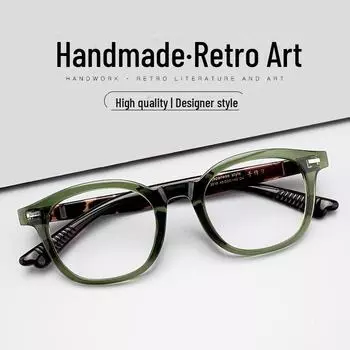 Круглые оптические очки TR90 в стиле ретро ручной работы со встроенными носоупорами для близорукости