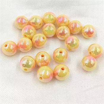 Круглые персиковые сердечки ручной работы 10 шт. креативные УФ-ослепительные цвета 12 мм аксессуары акриловые бусины для самостоятельного изготовления ювелирных изделий браслеты двухстороннее модное ожерелье фиолетовый