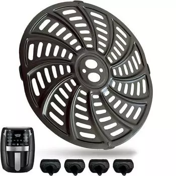 Круглые пластины для гриля для фритюрницы, сменный поднос для фритюрницы, коврик для фритюрницы чёрный