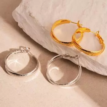 Круглые плиссированные серьги-иглы из позолоченного серебра — элегантный, модный дизайн для европейского и американского стиля.