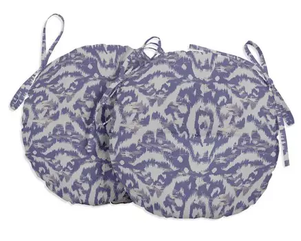 Круглые подушки для стульев-бистро Vargottam, круглые подушки для стульев с блочным принтом, 15-дюймовые подушки для стульев-бистро, водонепроницаемая подушка для стула 15x4 фиолетовый