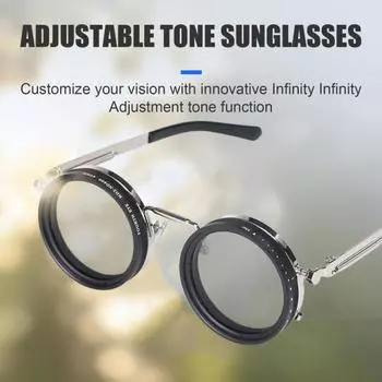 Круглые поляризованные очки 45669 Gears Регулируемые солнцезащитные очки с ND-фильтром для Sun Blue чёрный