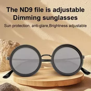 Круглые поляризованные очки с линзами из нейтрального фильтра, 1-9 передач, регулируемые солнцезащитные очки с защитой от ультрафиолета, для мужчин, для пляжа, рыбалки, вождения, езды на велосипеде, очки для очков серебряный