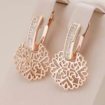 Круглые полые серьги с подвеской из циркона для женщин, модные свадебные украшения