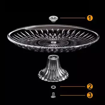 Круглые прозрачные тарелки, тарелки, поднос для еды с основанием, пластиковая подставка для торта - 35x11 см