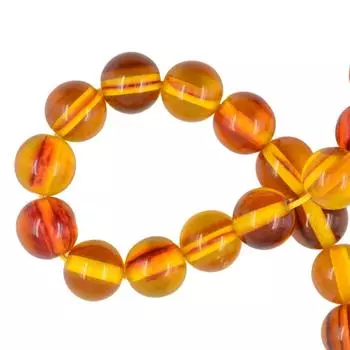 Круглые разноцветные синтетические янтарные бусины диаметром 12 мм, длина 15,5 дюймов коричневый