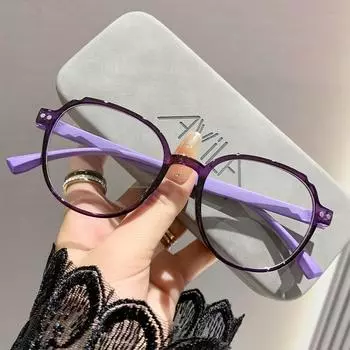 Круглые ретро очки для чтения для женщин, анти-синий свет, очки для пресбиопии, сверхлегкие женские компьютерные очки с высокой четкостью, устойчивые к усталости +1,0 +1,5 +2,0 +1.0 чёрный