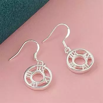 Круглые римские серьги из стерлингового серебра 925 пробы для женщин, ювелирные изделия на помолвку, подарки