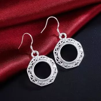 Круглые серьги для пирсинга из стерлингового серебра 925 пробы, модные свадебные украшения 3.70*2.10cm