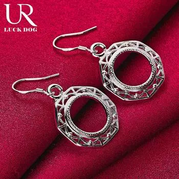 Круглые серьги для пирсинга из стерлингового серебра 925 пробы, модные свадебные украшения 3.70*2.10cm