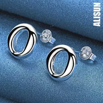 Круглые серьги для пирсинга из стерлингового серебра 925 пробы. Модные свадебные украшения. 1.00*1.20cm