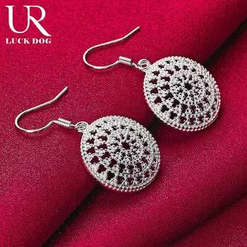 Круглые серьги для пирсинга из стерлингового серебра 925 пробы. Модные свадебные украшения. 1.90*1.90cm