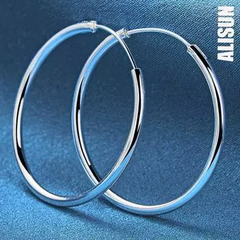 Круглые серьги для пирсинга из стерлингового серебра 925 пробы. Модные свадебные украшения. 35mm