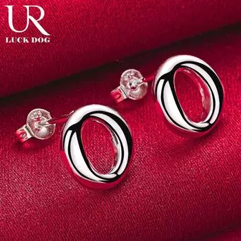 Круглые серьги для пирсинга из стерлингового серебра 925 пробы. Модные свадебные украшения. 1.00*1.20cm