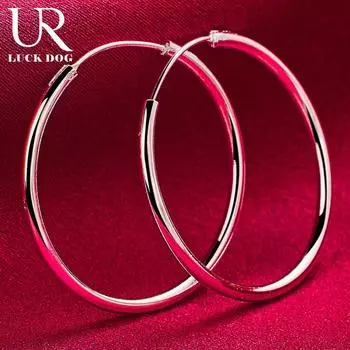 Круглые серьги для пирсинга из стерлингового серебра 925 пробы. Модные свадебные украшения. 35mm